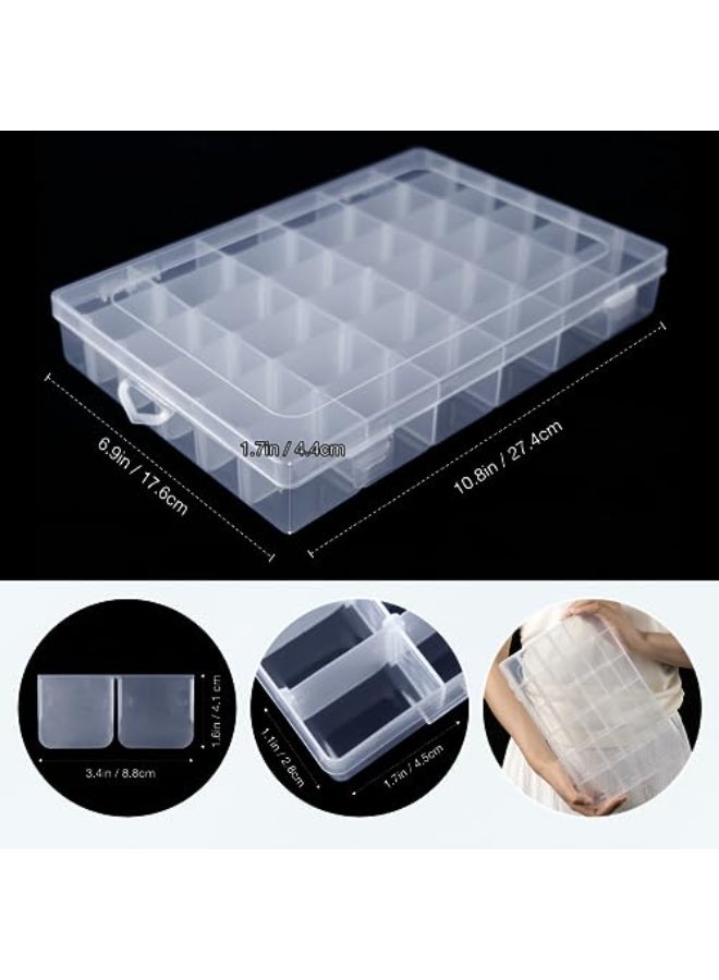 Benbilry 36 Grids Clear Plastic Organizer Box with Adjustable Dividers 36 Compartment Clear Storage Container for Bead Organizer Fishing Tackles Felt Board and Jewelry Storage - Image 4