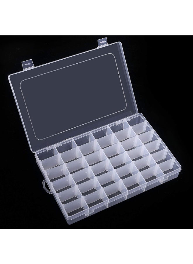 Benbilry 36 Grids Clear Plastic Organizer Box with Adjustable Dividers 36 Compartment Clear Storage Container for Bead Organizer Fishing Tackles Felt Board and Jewelry Storage - Image 3
