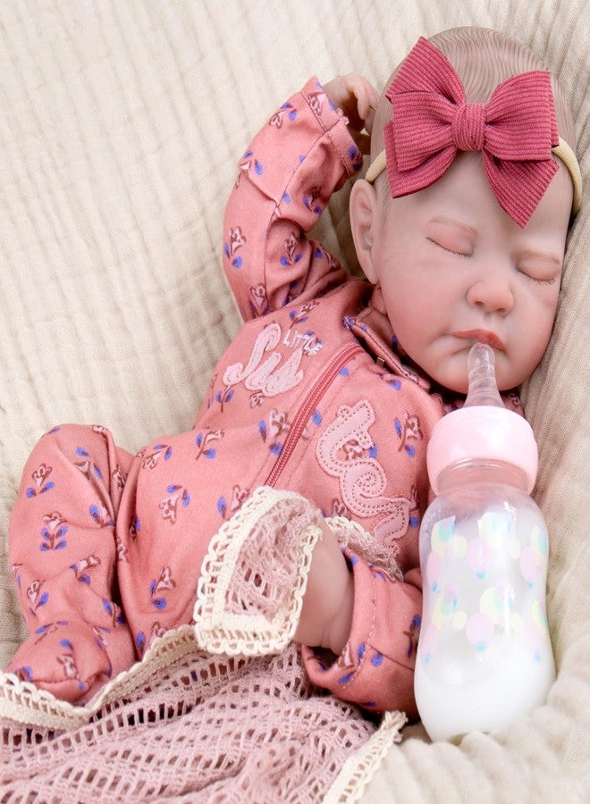 Aori Lifelike Reborn Baby Dolls 20 Inch Ultra Realistic Sleeping Girl Newborn Baby Doll with Weighted Body for Cuddling Poseable Vinyl Doll Includes Accessories for Collectors, Kids 3+ - Image 2