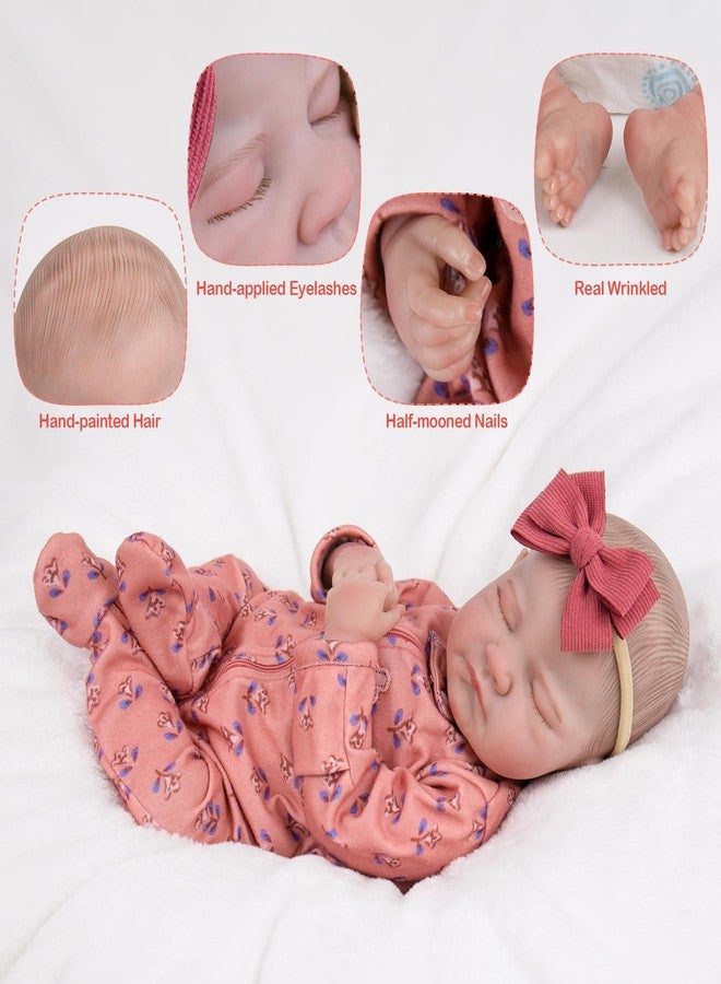 Aori Lifelike Reborn Baby Dolls 20 Inch Ultra Realistic Sleeping Girl Newborn Baby Doll with Weighted Body for Cuddling Poseable Vinyl Doll Includes Accessories for Collectors, Kids 3+ - Image 5