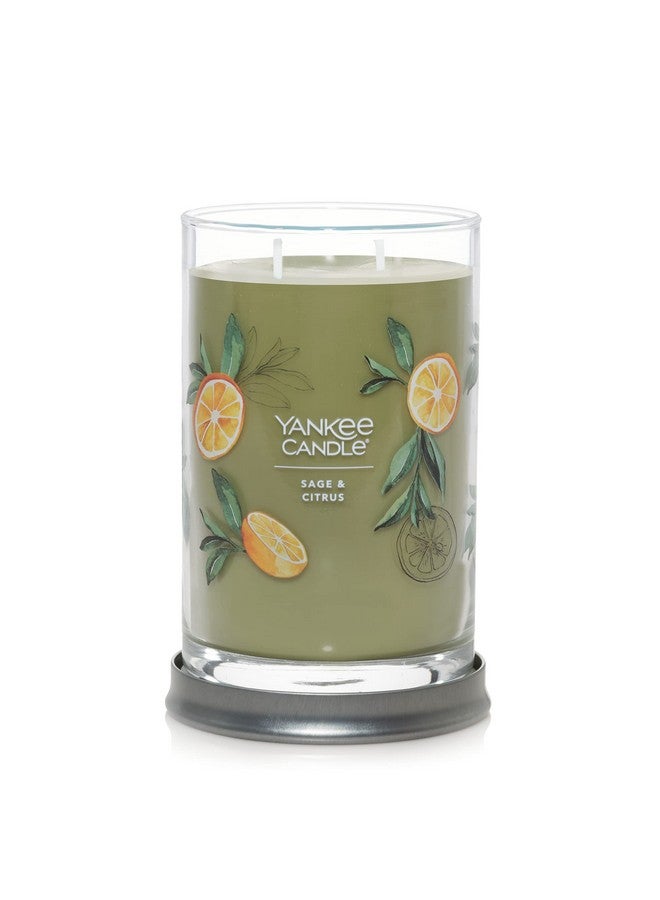 Yankee Candle Sage & Citrus Scented, Signature 20oz Large Tumbler 2-Wick Candle,Long-Lasting and Clean Burn, Over 60 Hours of Burn Time - Image 1