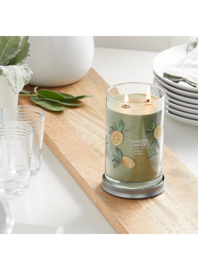 Yankee Candle Sage & Citrus Scented, Signature 20oz Large Tumbler 2-Wick Candle,Long-Lasting and Clean Burn, Over 60 Hours of Burn Time - Image 4