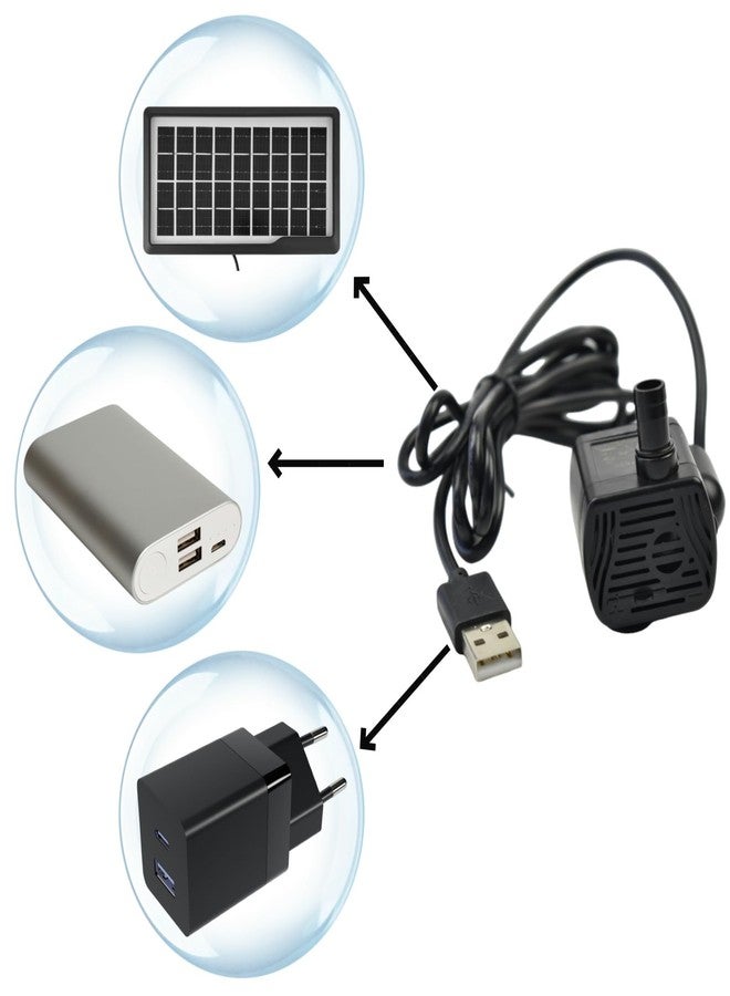 CONQUERALL DC 3.5-9V DC micro submersible pump USB interface 200L/h flow rate adjustable, suitable for solar panels, Cat Fountain - Image 4