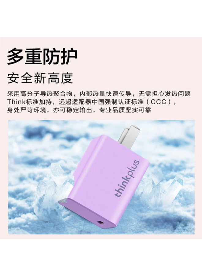 Thinkpad Lenovo Thinkplus Nano65w Plum Soda Purple Gallium Nitride, Lying Duck Charger Set, Ultra-mini Portable, Laptop/phone/tablet Adapter - Image 4