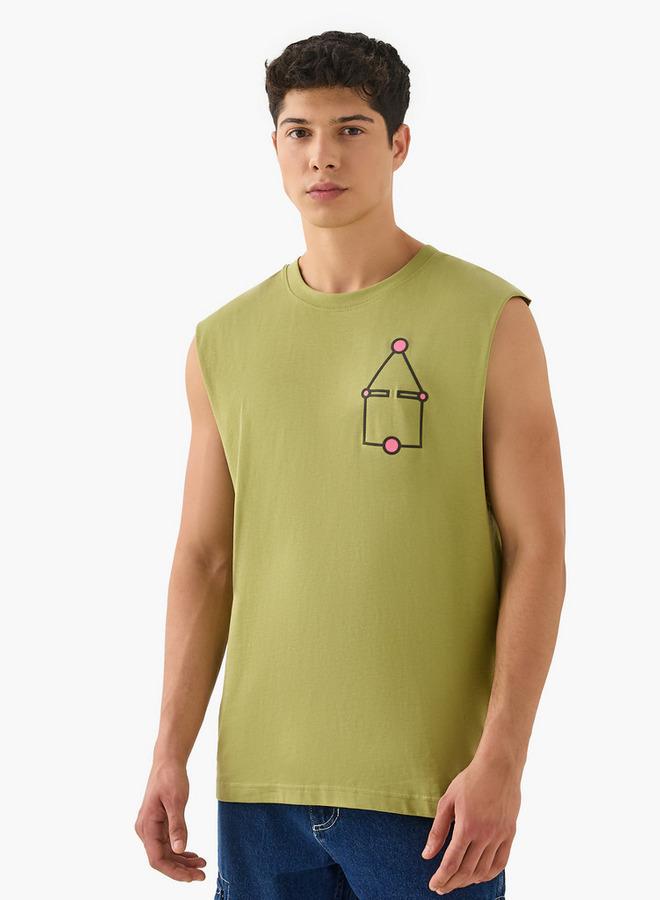 SP Characters Squid Game Print Sleeveless Vest with Crew Neck - Image 1