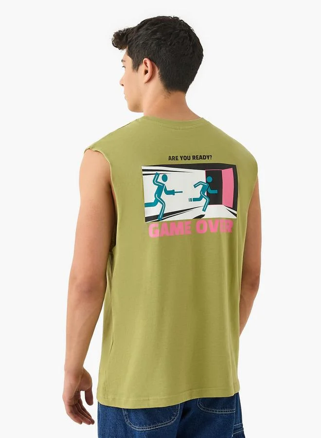 SP Characters  Squid Game Print Sleeveless Vest with Crew Neck for Men | Best Price UAE