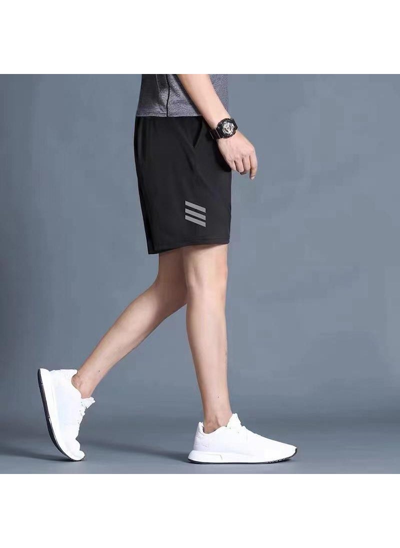 Sports Shorts Mens Casual Quick-Drying Running Ice Silk Basketball Pants Summer Thin Beach Football Loose Five-Point Pants Trendy Water drops  - Image 2
