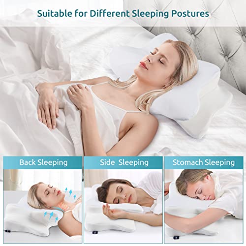 DONAMA Cervical Pillow,Contour Memory Foam Pillow,Ergonomic Neck Support Pillow for Side Back Stomach Sleepers with Pillowcase - Image 3
