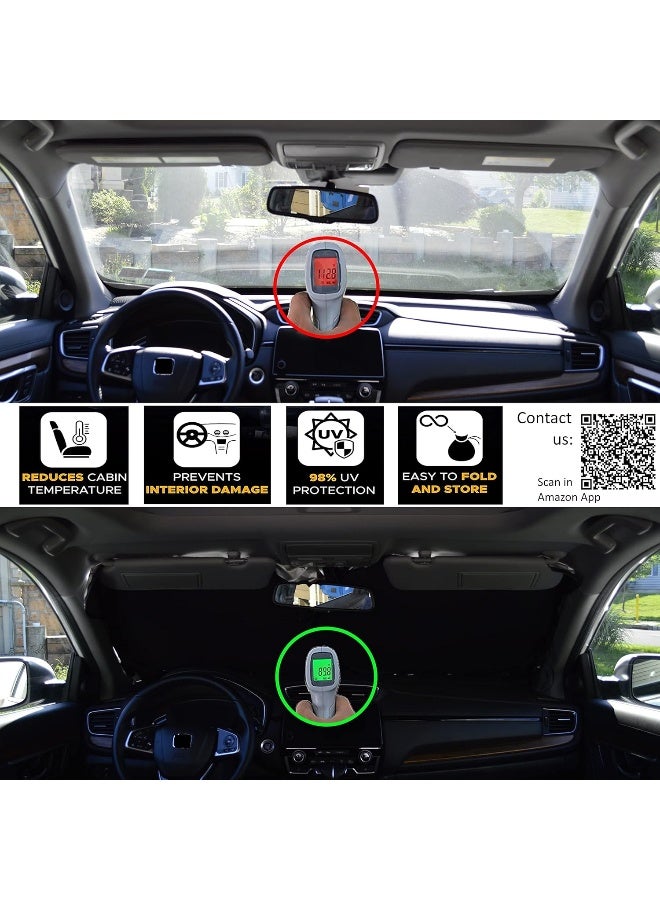 A1 Shades Sunshade for Car Windshield with Storage Pouch by Sun Visor for Car Shield Sun Protector Auto Interior Accessories Cover Retractable XL - Image 2