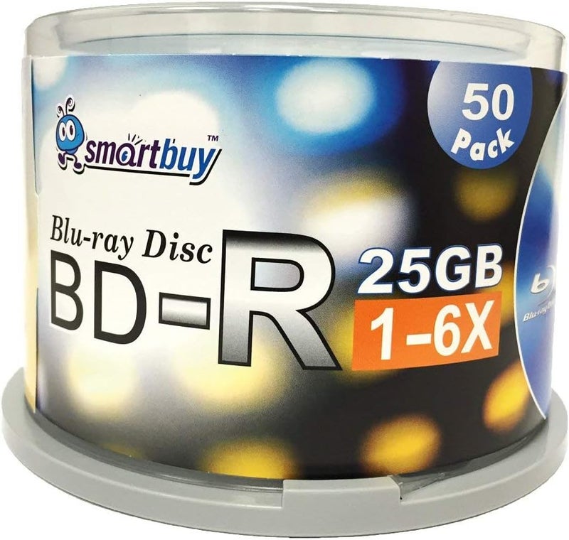 Smartbuy 50 حزمة BD-R 25GB 6X قرص بلو راي أحادي الطبقة القابل للتسجيل شعار أعلى فارغ بيانات وسائط فيديو 50 قرص دوار - Image 2