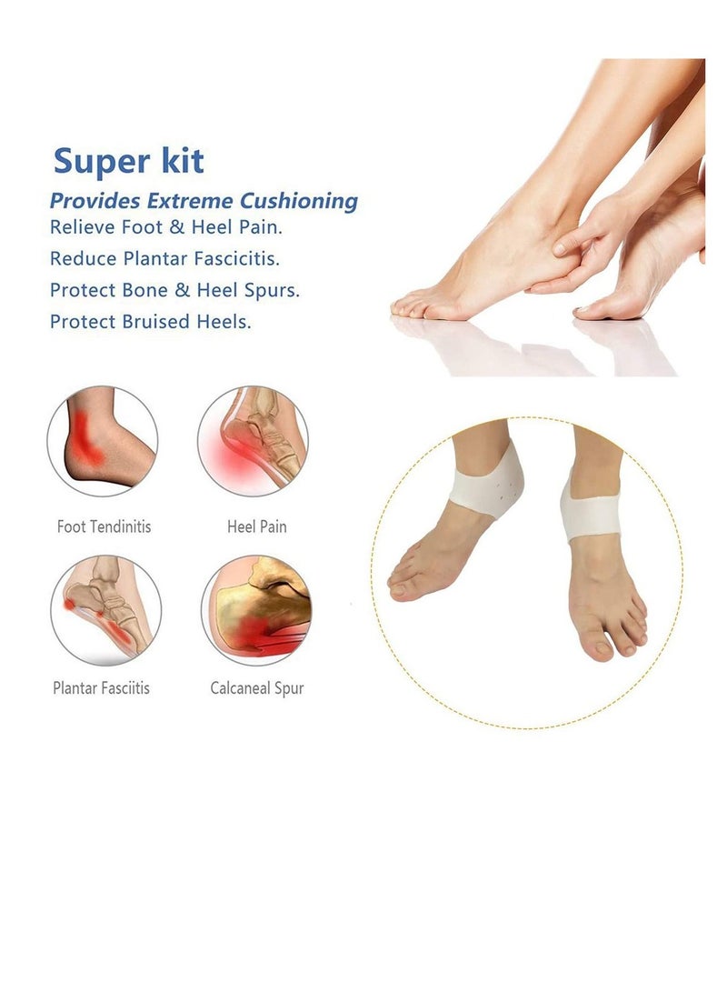 Excefore Shoe Grips Plantar Fasciitis Inserts Heal Dry Cracked Heels for Men and Women Breathable Heel Cups Great for Heel Pain, Heal Dry Cracked Heels, Achilles Tendinitis, for Men and Women - Image 3