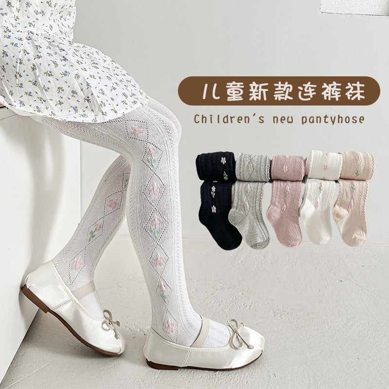 Girls' Pantyhose Tulip Thin Outer Wear Children'S Leggings Girls' Pants Baby'S Foot Dance Socks - Image 3