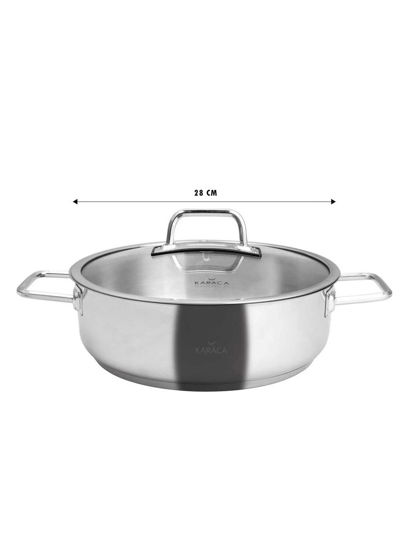 كاراجا قدر للطهي ستانلس ستيل مع غطاء جالاكسي 28 سم/ 4.5 لتر من كاراجا  - Image 2