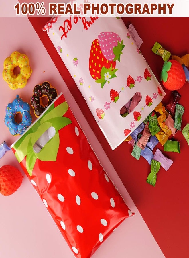HEPAPATE 50Pcs Strawberry Party Favors Bags,Strawberry Treat Candy Bags,Summer Berry Sweet Goodie Bags,Straw berry Theme Gift Bags for Kids Birthday Party Decorations Supplie - Image 4