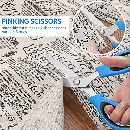 Asdirne Sewing Bundle - Sharp Stainless Steel Scissors, Comfortable Handle, Includes Fabric, Pinking, Embroidery Scissors, Thread Snips, Measuring Tape - 5 Pcs - Image 4