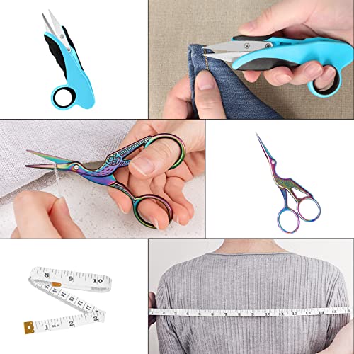 Asdirne Sewing Bundle - Sharp Stainless Steel Scissors, Comfortable Handle, Includes Fabric, Pinking, Embroidery Scissors, Thread Snips, Measuring Tape - 5 Pcs - Image 5