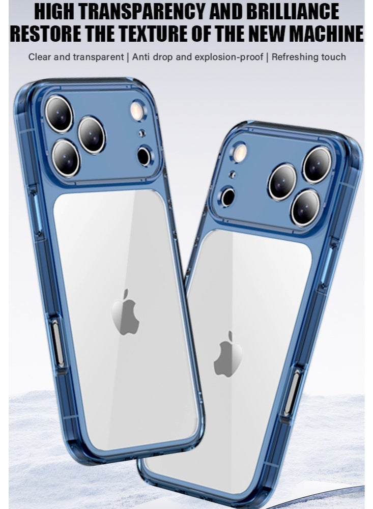 IPhone 17 Pro  Max Case-Transparent, Crystal Clear with 4 Corner Airbags & Raised Camera Guard, Anti-Yellowing & Military-Grade Shockproof，blue - Image 1