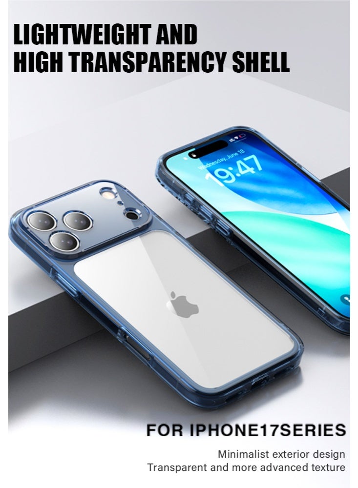 IPhone 17 Pro  Max Case-Transparent, Crystal Clear with 4 Corner Airbags & Raised Camera Guard, Anti-Yellowing & Military-Grade Shockproof，blue - Image 4