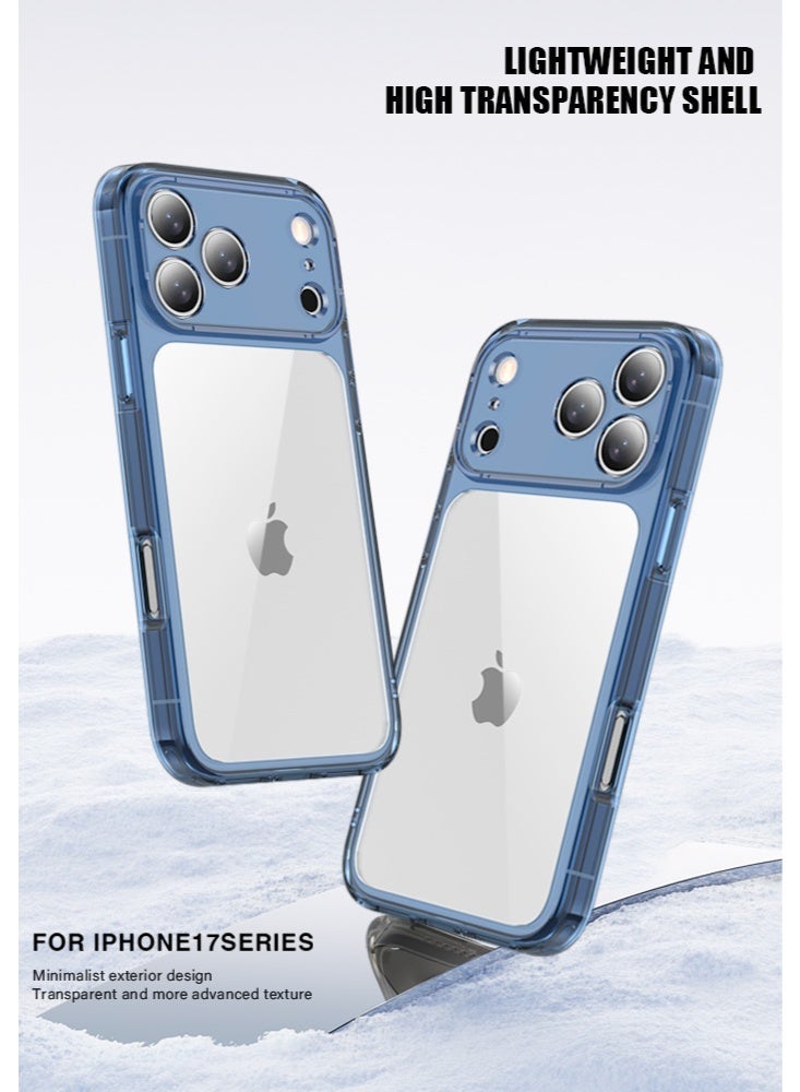 IPhone 17 Pro  Max Case-Transparent, Crystal Clear with 4 Corner Airbags & Raised Camera Guard, Anti-Yellowing & Military-Grade Shockproof，blue - Image 3