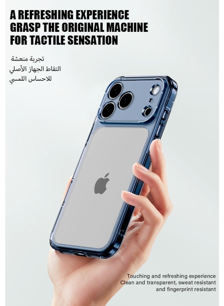 IPhone 17 Pro  Max Case-Transparent, Crystal Clear with 4 Corner Airbags & Raised Camera Guard, Anti-Yellowing & Military-Grade Shockproof，blue - Image 2