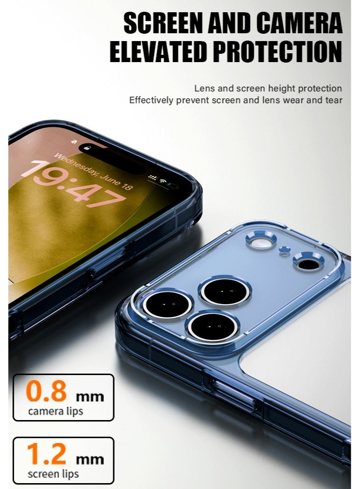 IPhone 17 Pro  Max Case-Transparent, Crystal Clear with 4 Corner Airbags & Raised Camera Guard, Anti-Yellowing & Military-Grade Shockproof，blue - Image 5