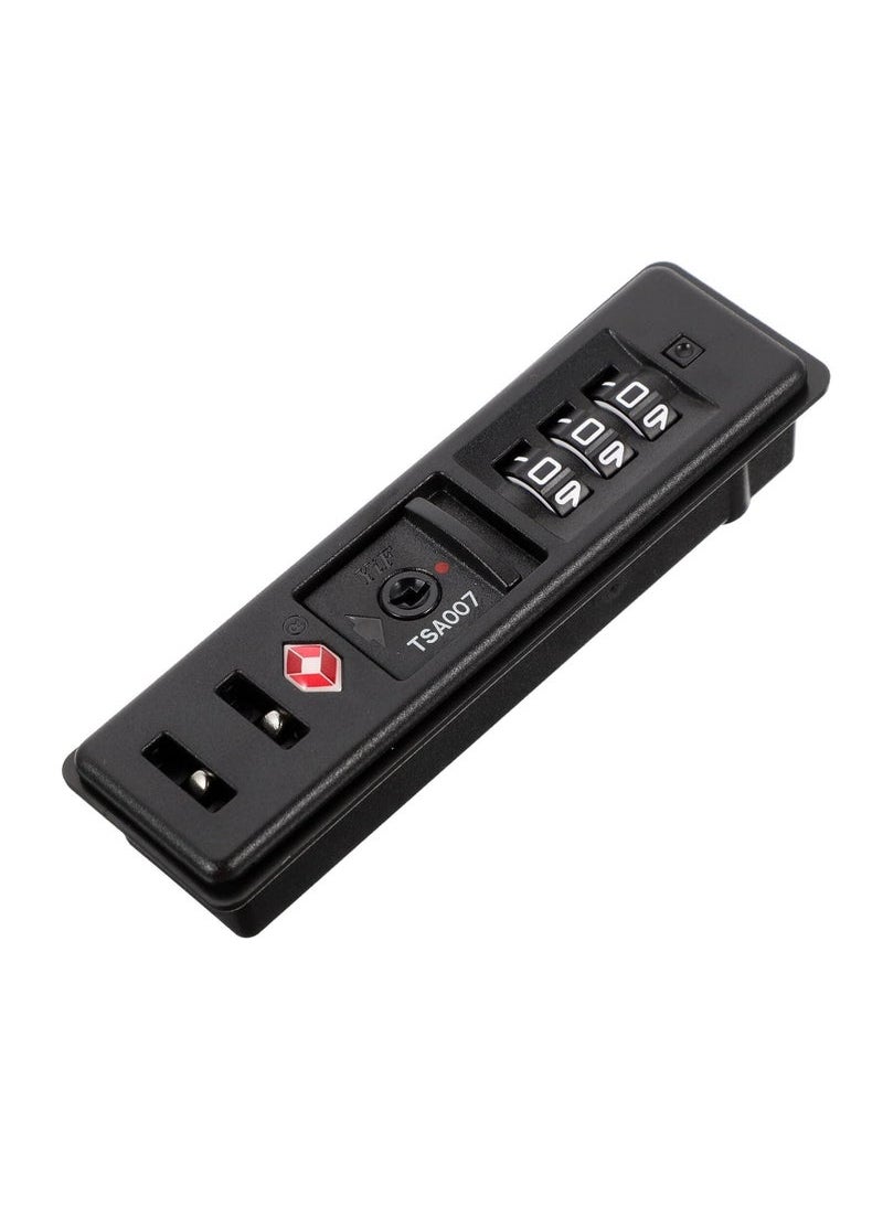 Generic - Customs Code Lock, TSA Security Lock, Toolbox Bag Combination Zipper Fixed Lock, PC Luggage Lock Built in Sunk Lock Anti Theft Lock Black Tool - Image 1