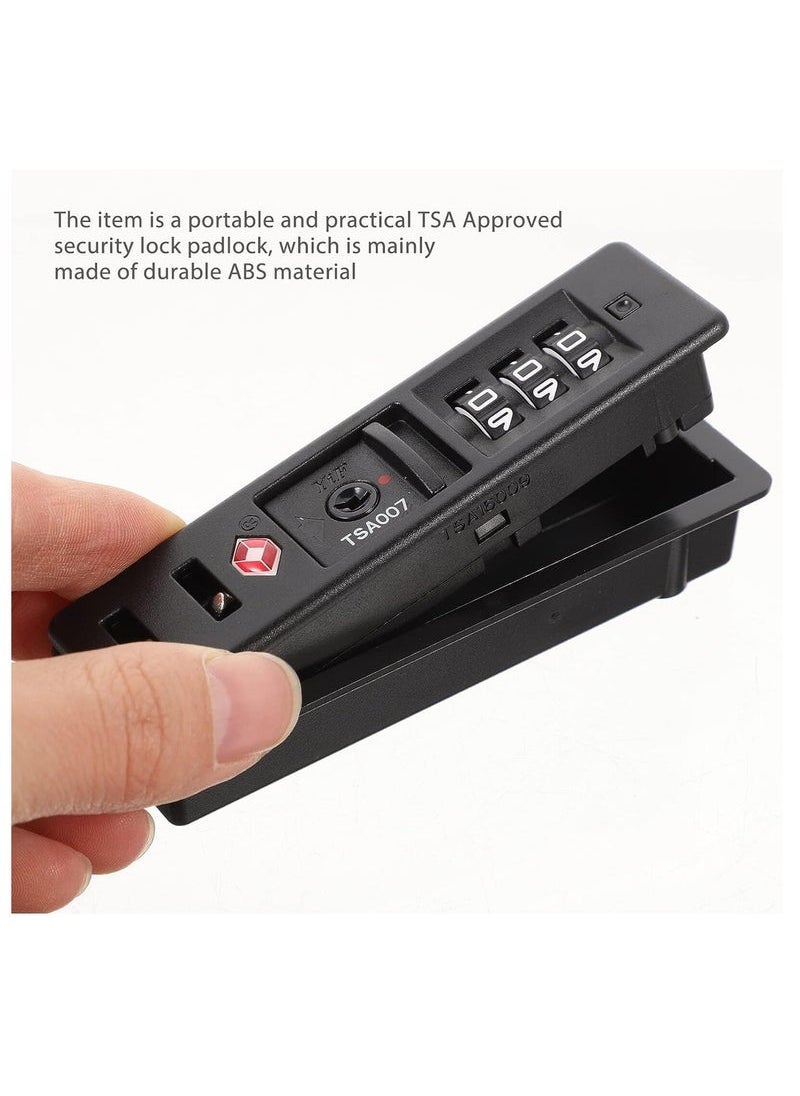 Generic - Customs Code Lock, TSA Security Lock, Toolbox Bag Combination Zipper Fixed Lock, PC Luggage Lock Built in Sunk Lock Anti Theft Lock Black Tool - Image 1