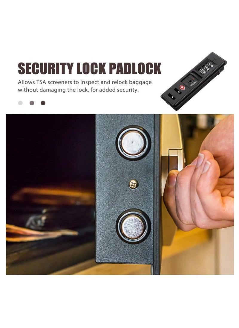 Generic - Customs Code Lock, TSA Security Lock, Toolbox Bag Combination Zipper Fixed Lock, PC Luggage Lock Built in Sunk Lock Anti Theft Lock Black Tool - Image 1
