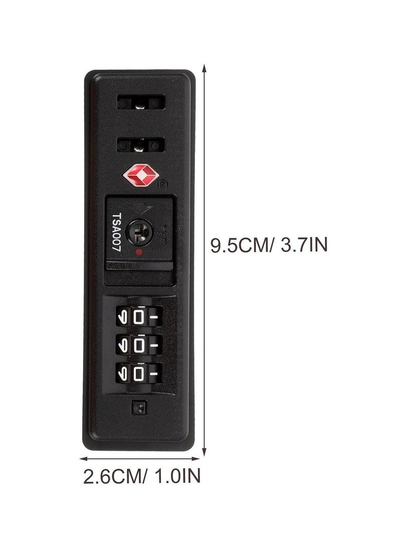 Generic - Customs Code Lock, TSA Security Lock, Toolbox Bag Combination Zipper Fixed Lock, PC Luggage Lock Built in Sunk Lock Anti Theft Lock Black Tool - Image 1