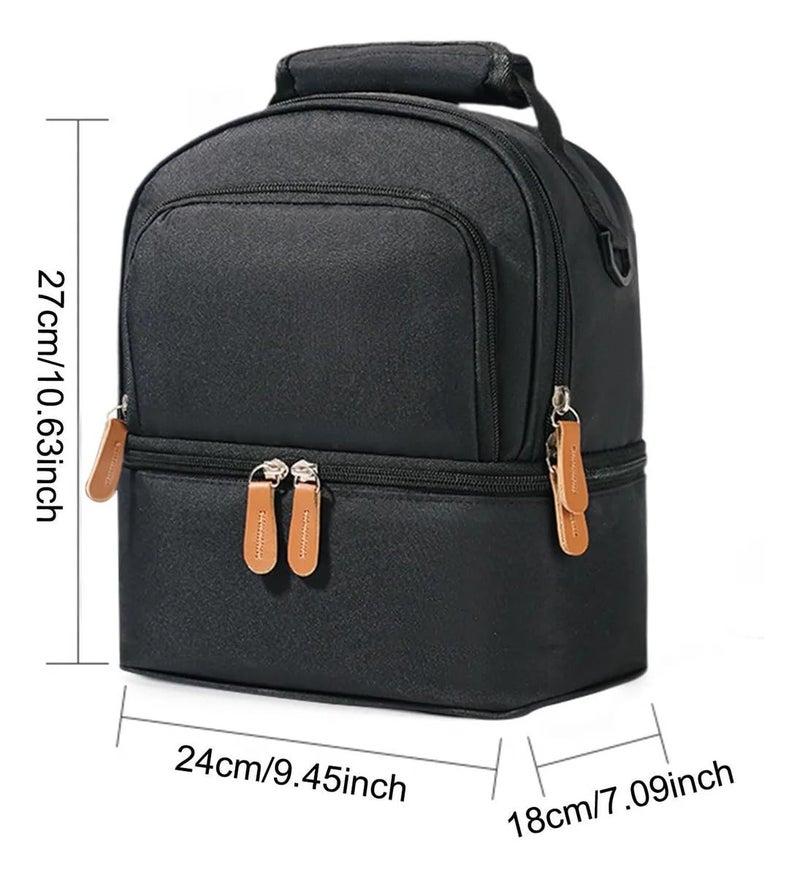 Mancro Breastmilk Cooler Bag with Ice Pack, Fits 6 Insulated Baby Bottles Up to 9 Ounce, Breast Milk Cooler for Nursing Mom (Rectangular Black.) - Image 3
