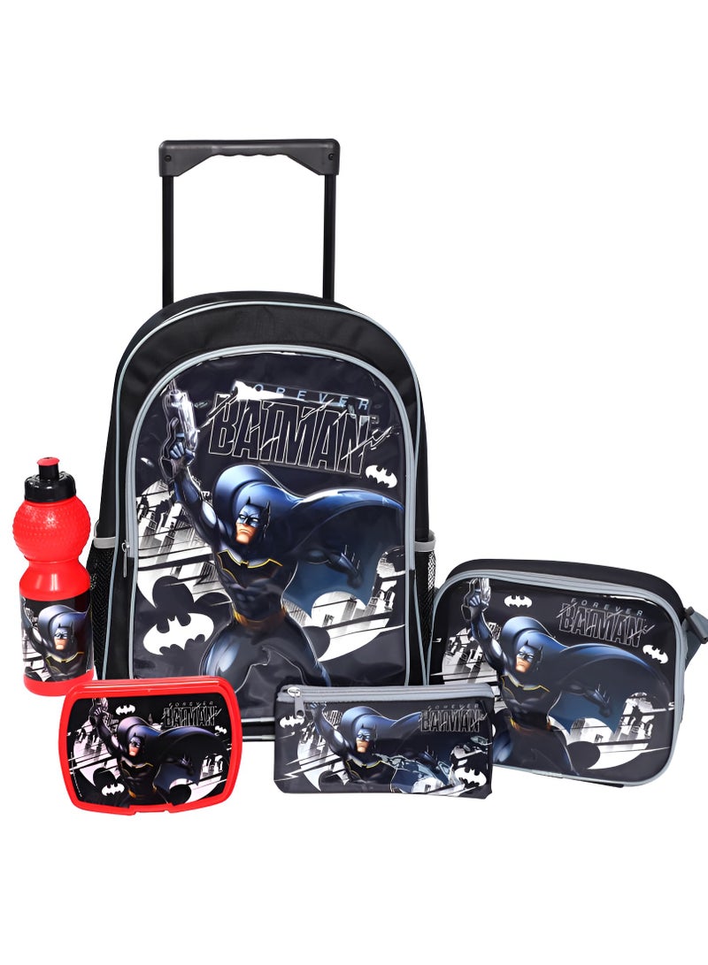 Warner Bros. batman 5-in-1 value set trolley bag with accessory – black