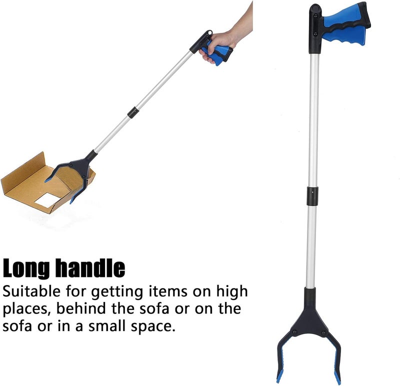comfrt 31.5inch Extra Long Trash Grabber, Folding Trash Leaf Pickup Grabber Reacher Tool Reaching Assist for Elderly(Blue) - Image 4