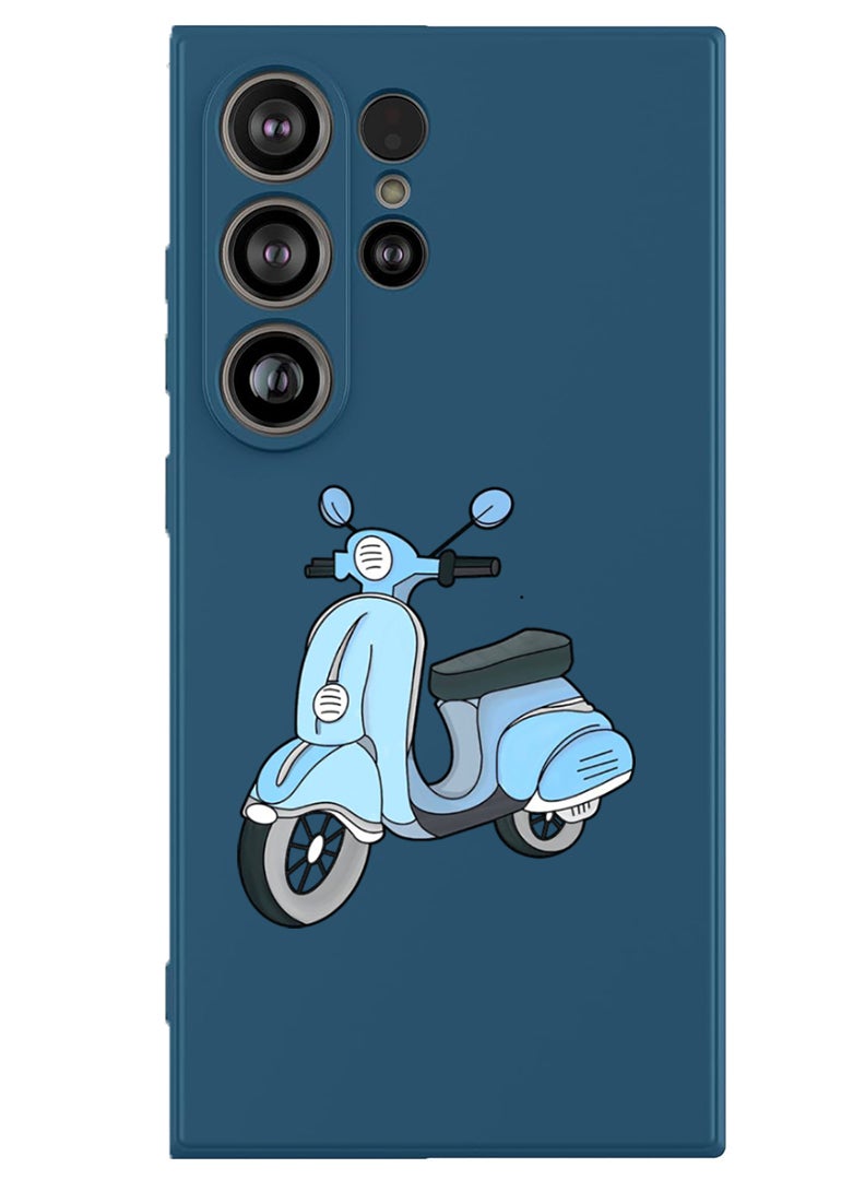 Theodor Protective Slim Fit Case Liquid Silicone Cover with Full Body Protection Anti-Scratch Shockproof Case For Samsung Galaxy S25 Ultra (Blue) - Scooter - Image 1