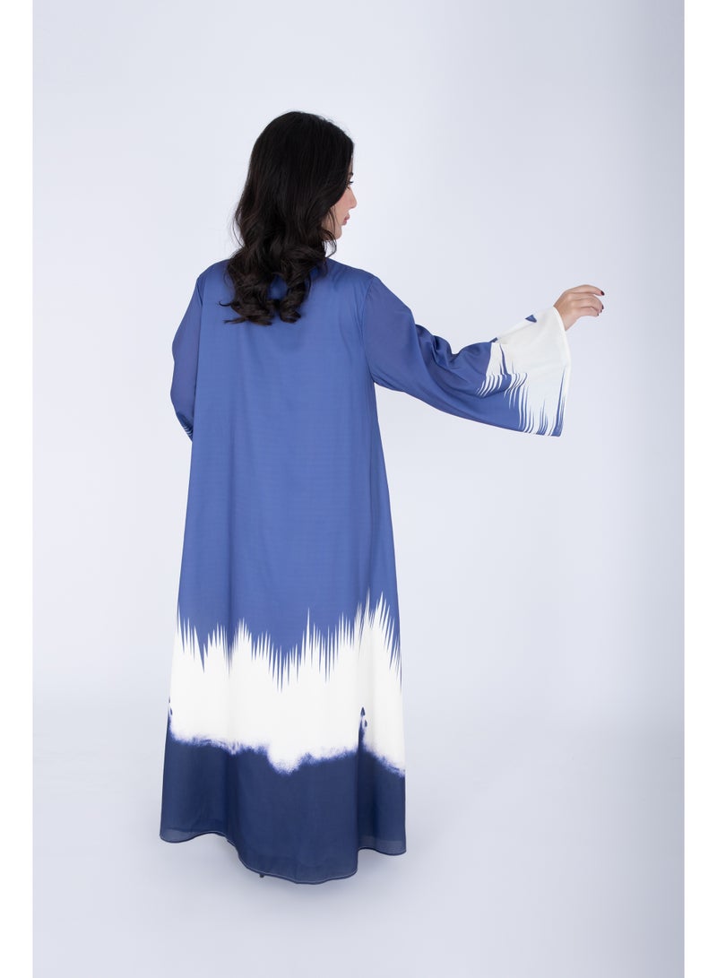 IKKXA Ombre Colors Floral Beaded Embroidery IK1047 Blue - Image 4