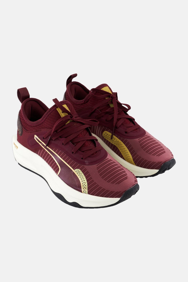 PUMA Women PWR XX Nitro Deco Glam Lace Up Training Shoes, Maroon - Image 1