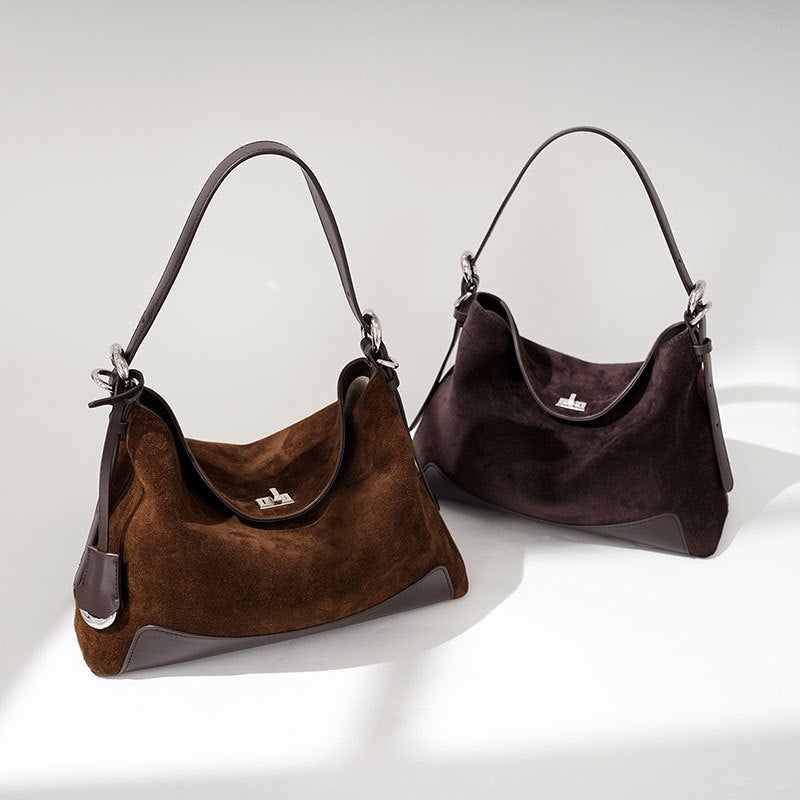 Women's Suede Leather Shoulder Tote Bag, Large Capacity Minimalist Commuter Handbag - Image 1