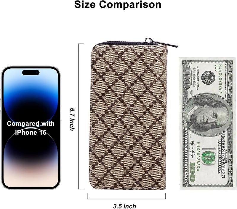 HAWEE Cellphone Wallet for Women Dual Zipper Long Purse with Removable Wristlet - Image 5