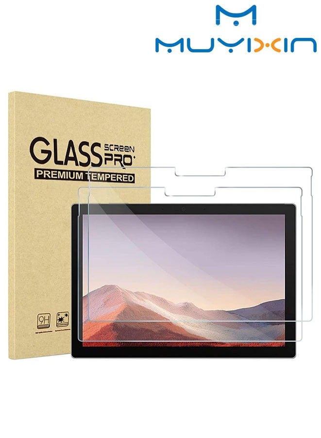 Muyixin واقي شاشة مكون من قطعتين متوافق مع Microsoft Surface Pro 5 Plus/Pro 6، طبقة شفافة من الزجاج المقوى، مضاد للخدش - Image 1