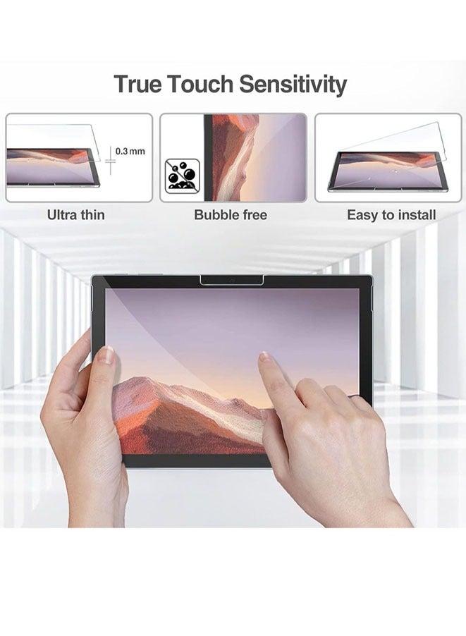 Muyixin واقي شاشة مكون من قطعتين متوافق مع Microsoft Surface Pro 5 Plus/Pro 6، طبقة شفافة من الزجاج المقوى، مضاد للخدش - Image 3