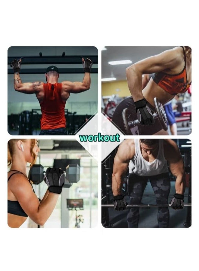 Weightlifting Gloves, Available For Both Men And Women, Non-Slip Silicone And Wrist Support With Adjustable Velcro Straps, Suitable For Fitness Training Weightlifting, Cycling (Black)  - Image 5
