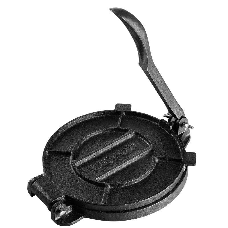 VEVOR Tortilla Press, 10 Inch Tortilla and Roti Maker, Cast Iron Heavy Duty Tortilladora Press, Pre-Seasoned Pataconera Maker with 100 Pcs Parchment Paper, Dough Maker for Flour Tortilla, Tawa, Silver - Image 4