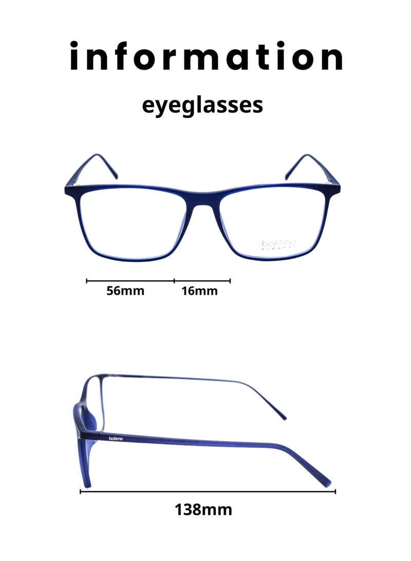 Baleno Square Frame Eyeglasses with Premium, High-Quality Lenses - Durable & Stylish Prescription Glasses for All-Day Comfort - Image 2