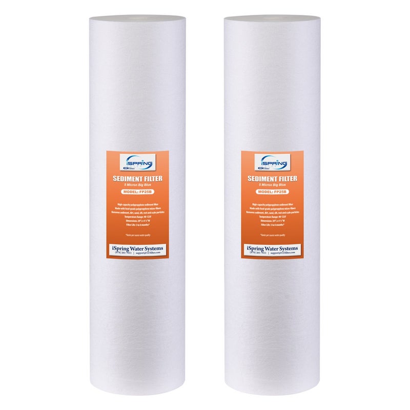 iSpring 5Micron 20 x 45 Whole House Water Filter Cartridges High Capacity Sediment Filter Model Number FP25BX2 - Image 2