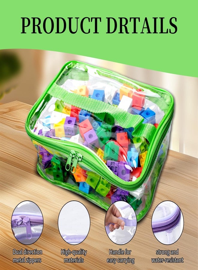 SENONAPO 12 Packs Toy Storage Bags with Zipper PVC Waterproof Toy Bags Plastic Storage Organizer Clear Organizing Bags for Board Games Building Blocks Puzzles Small Toys Kids Books Classroom(Multicolor) - Image 3