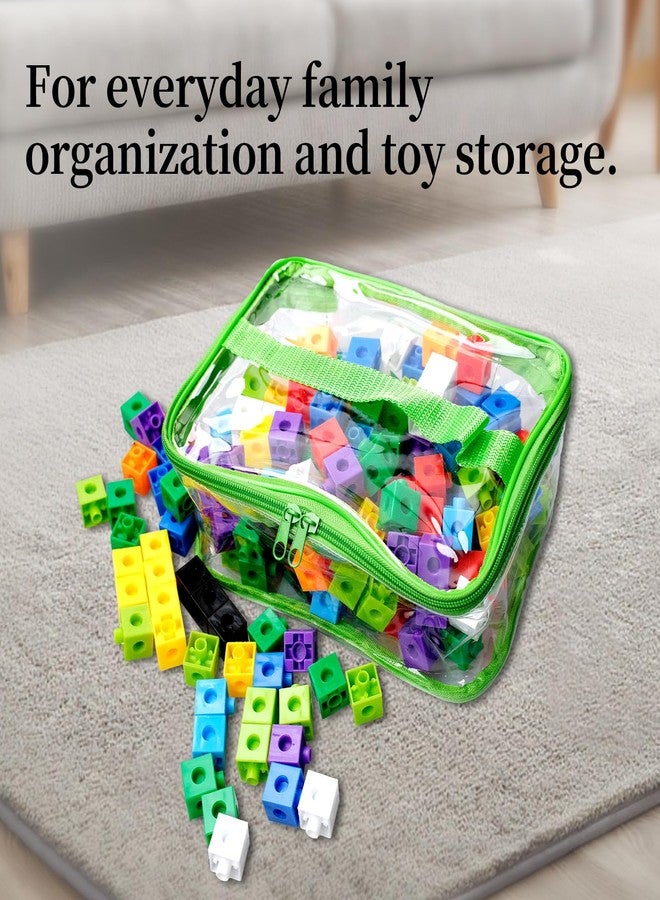 SENONAPO 12 Packs Toy Storage Bags with Zipper PVC Waterproof Toy Bags Plastic Storage Organizer Clear Organizing Bags for Board Games Building Blocks Puzzles Small Toys Kids Books Classroom(Multicolor) - Image 4