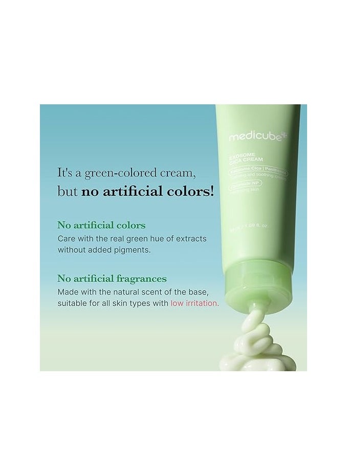 Medicube medicube Exosome Cica Tea Tree Cream for Sensitive Skin with Centella Asiatica help reduce redness and breakouts. | Low-irritating, Moisturizing Daily Texture Care | Korean Skincare | 1.7 fl oz  - Image 3