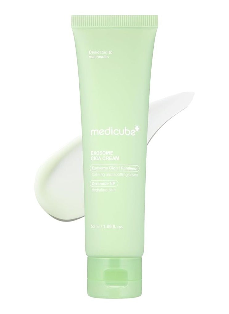 Medicube medicube Exosome Cica Tea Tree Cream for Sensitive Skin with Centella Asiatica help reduce redness and breakouts. | Low-irritating, Moisturizing Daily Texture Care | Korean Skincare | 1.7 fl oz  - Image 1