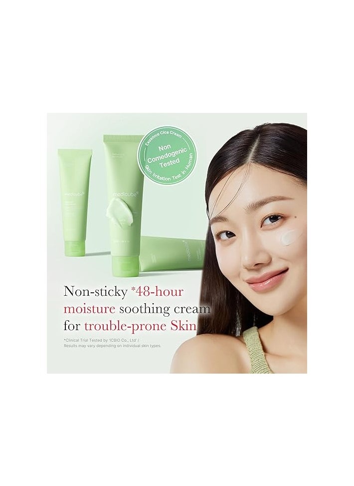 Medicube medicube Exosome Cica Tea Tree Cream for Sensitive Skin with Centella Asiatica help reduce redness and breakouts. | Low-irritating, Moisturizing Daily Texture Care | Korean Skincare | 1.7 fl oz  - Image 2