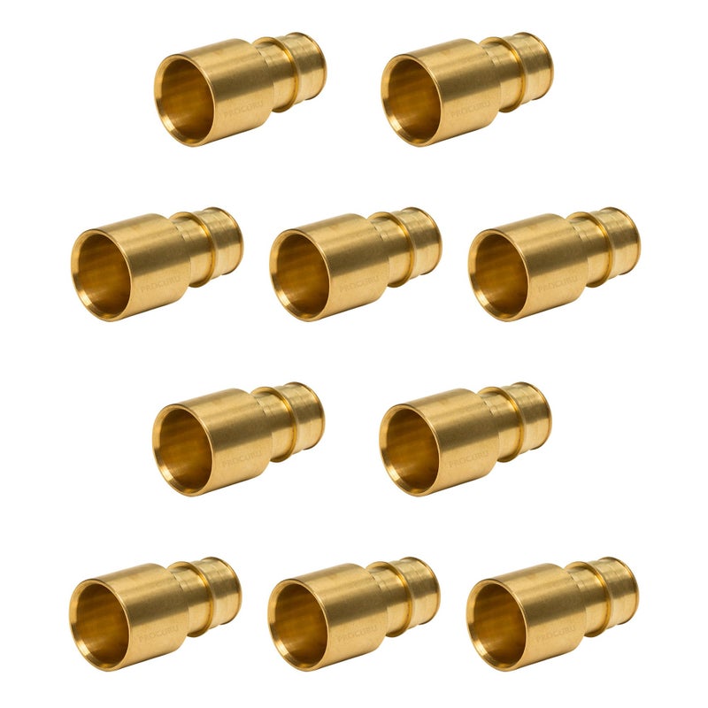 PROCURU 10Pack PROCURU 12 PEXA x 12 Female Sweat Adapter Expansion PEXA F1960 Brass Plumbing Fitting LF Certified Safe Fits over 12 Copper Pipe - Image 2