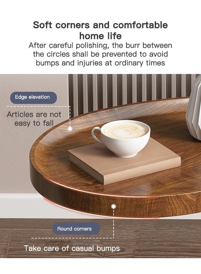 Sharpdo Modern C Shaped Coffee Table, Sturdy Nordic Wood & Metal End Side Table for Sofa Bed Living Room Bedroom 45*30*62cm,Walnut Brown - Image 3